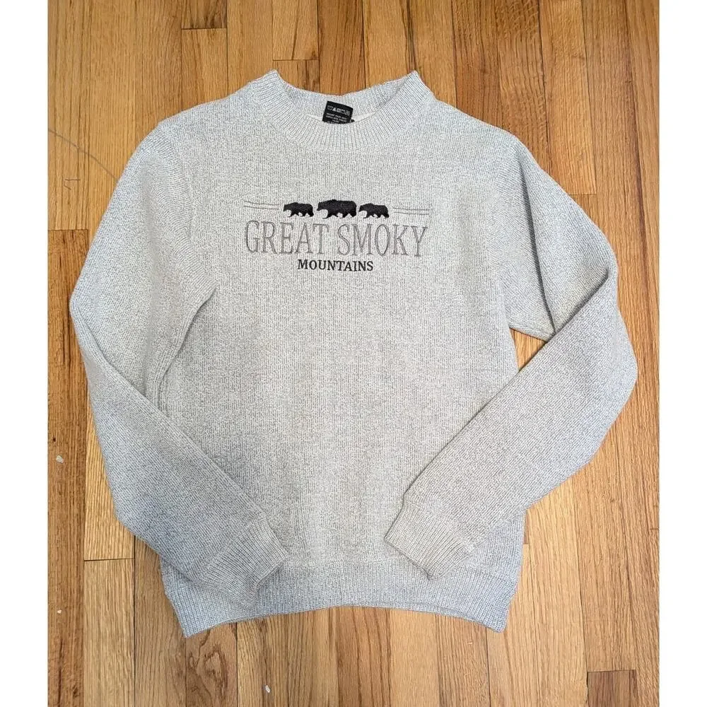 Great Smoky Mountains Grey Pullover Sweatshirt Size XL
